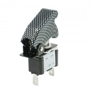 12V DC 20A Rotated Red Checked PVC Cap LED Light On/Off Car Toggle Switch