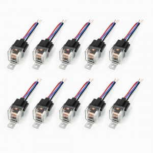 10 Pcs 4 Wire Plastic Socket Normal Open SPST Car Relay DC 12V 40 Amp