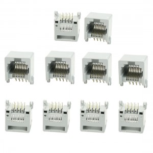 10 x Gray Plastic RJ45 8P8C Modular Jacks Connectors for LAN Network