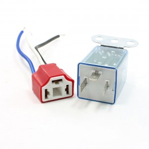 2 Pcs Wired Red Female Ceramic Socket LED Indicator Car Flasher Relay 12VDC