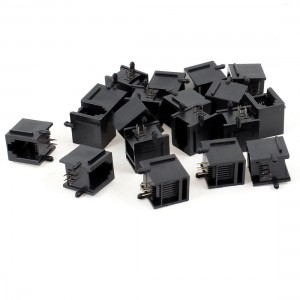 19 Pcs Black Plastic Unshielded RJ11 6P4C Network Modular PCB Connector Jacks