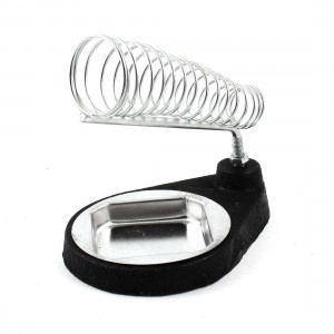 Silver Tone Metal Base Spring Stand Holder for Soldering Iron