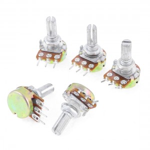 5 Pcs B100K 100K ohm Single Linear Taper Ratory Potentiometers