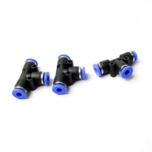 3 Pcs 4mm to 4mm One Touch Ends Piping Push In Quick Fittings T Connectors