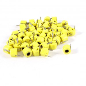 50 Pcs 6mm Through Hole Trimmer Variable Capacitors 40pF Yellow