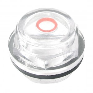 35mm Thread Diameter Air Compressor Liquid Sight Glass Clear Black