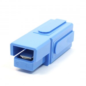 Blue Plastic Aluminum Plated 2.3cm Dia Hole Industrial Parts Connector 180A 600V