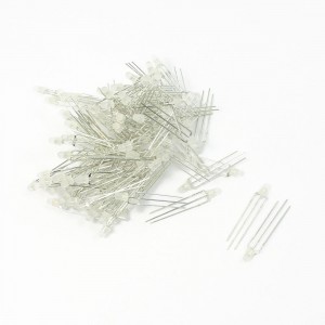 100 Pcs 3mm Red Yellow LED 3 Pins Connecting Light Emitting Diodes