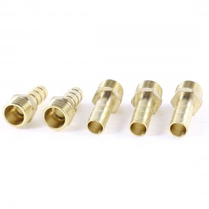 5 Pcs 1/4"PT Male Thread to 8mm Hose Barb Brass Straight Coupling Fitting