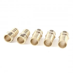 5 Pcs 1/2"PT Male Thread to 19mm Hose Barb Brass Straight Adapter Fitting