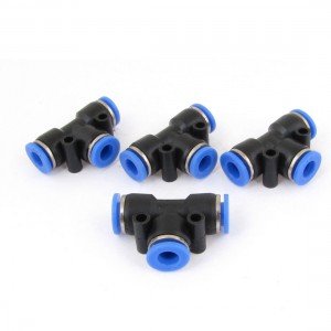 6mm Pneumatic T Shape Push In Connector Quick Fittings 4 Pcs