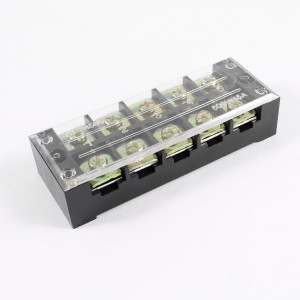 AC 600V 45A Dual Rows 5P 5 Positions Covered Barrier Screw Terminal Block