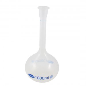30cm High 1000ml Long Neck Clear White Plastic Volumetric Measuring Flask