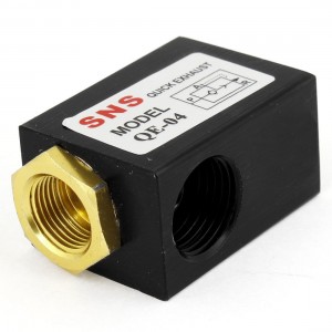 19mm Thread Pipe Pneumatic Quick Exhaust Control Valve QE-04 Black
