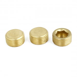 Brass 1/2" PT Male Thread Dia Hex Socket Head Pipe Plug Fitting 3pcs