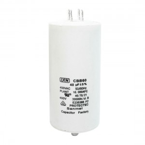 AC450V 40uF 0.315" Thread Washing Machine Non Polar Polypropylene Film Capacitor
