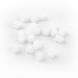 20 Pcs White Plastic 3mm Diameter 3mm Height Wheel Gears for Motors