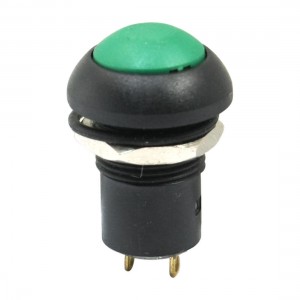 Industrial 12mm DC 36V 2A Self Lock Green Push Button Switch 1NO
