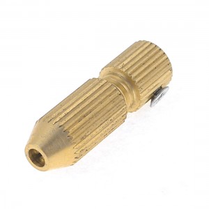 Gold Tone Brass 2.3mm Motor Shaft 1.1mm-1.5mm Mini Electric Drill Chuck