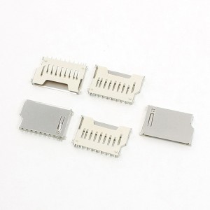 5 Pcs Pull Out Type SD Memory Card Sockets DIY Connectors 16mm Length