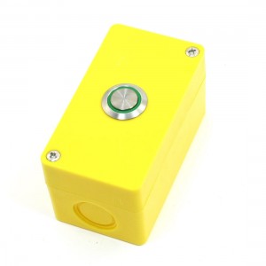SPDT 1NC+1NO Green Indicator Self Locking Metallic Push Button Station