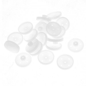 20 Pcs White Plastic Machanical Electrical Model Crown Gears 19mm Dia