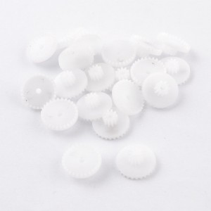 20 Pcs White Plastic Machanic DIY Models Crown Gears 15mm Dia