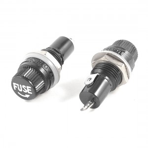 AC 15A 125V Screw Cap Panel Mounted 5mm x 20mm Fuse Holder Black 2 Pcs