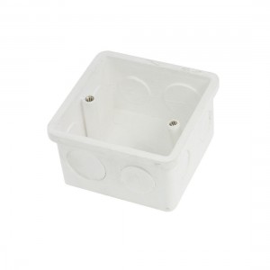 82x82x45mm Flush-Type PVC Wall Mounted Single Gang Junction Box White