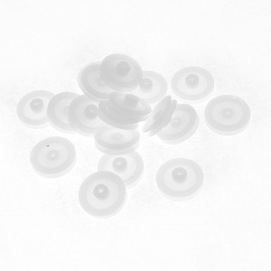 20 Pcs White Plastic 18mm Diameter 3.5mm Thickness Rubber Band Pulley