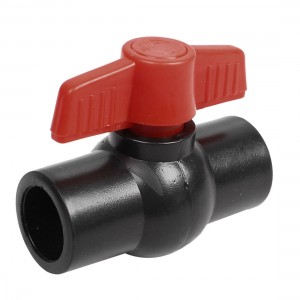 Water Supply 25mm x 25mm Slip Ends 1/4 Turn PPR Ball Valve Black Red