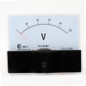 DC 0-100V Analogue Needle Panel Meter Voltmeter Clear Black