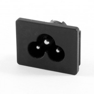 AC 250V 2.5A IEC320 C6 Plug 3 Pins Panel Mount Power Inlet Socket