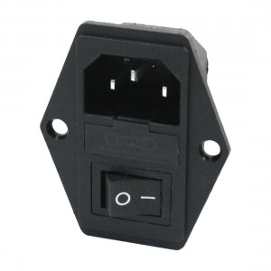 4 Pin Switch C14 Inlet Module Plug Fuse Switch Male Power Socket IEC320