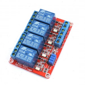 High Low Level Trigger 4Channel Isolated Optocoupler Relay Module 24VDC 10A