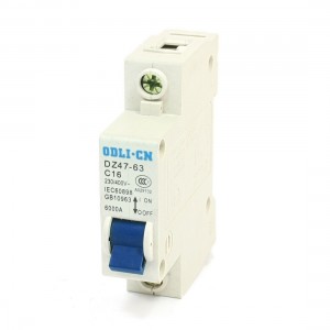 230/400VAC 16A ON/OFF Switch Control 1 Pole Mini Circuit Breaker 6000A