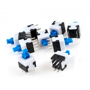 9 PCS 6 Pins Terminals Latching Action Tact Tactile Switch 7mm x 7mm x 12.5mm