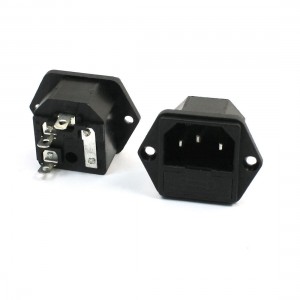 2 Pcs 3 Terminals IEC320 C14 Inlet Male Power Plug Socket AC250V 10A
