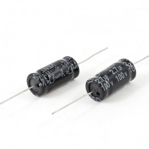 2 Pcs 2.7uF -100V -40+85C Aluminum Electrolytic Capacitor 10mmx20mm