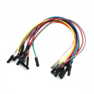 10PCS 20CM Female to Female 1 Pin Plug Jumper Cable Wires Multicolor