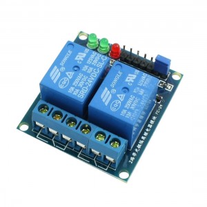 DC24V 2CH Optocoupler Driver Low Level Trigger Power Relay Module PCB Blue