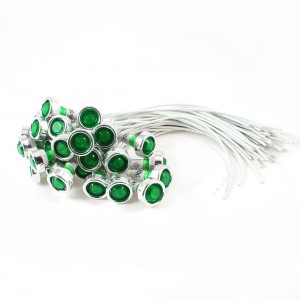 30 Pcs 19mm Long White Cable Green Indicator Pilot Light Lamp DC 24V