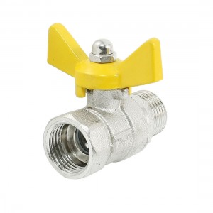 1/2"PT Male to 3/4" Female Thread Water Gas Flow Control Metallic Ball Valve
