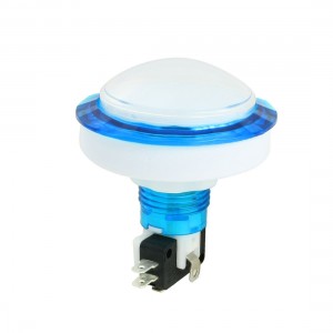 Panel Mount White Lamp SPDT 5 Pin Momentary Game Push Button Switch
