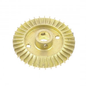Water Pump Part Double Side 60mm Diameter Gold Tone Brass Impeller