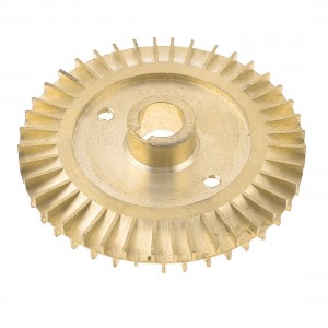 Water Pump Part Double Side 76mm Diameter Gold Tone Brass Impeller