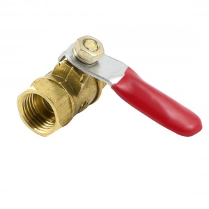Male to Female 1/4"PT Threaded Red Lever Handle Brass Ball Valve