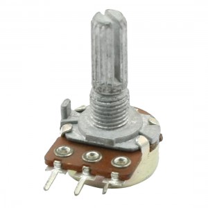 50K ohm 6mm Dia Shaft 3 Pins Single Turn Rotary Taper Potentiometer