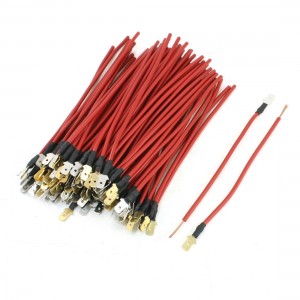 6.3mm Quick Disconnect Red Male Spade Terminal Wire 5" Length 100 Pcs