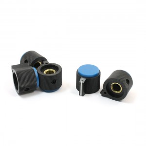 5pcs Nonslip Potentiometer Rotary Control Knobs 6mm Shaft Dia Blue